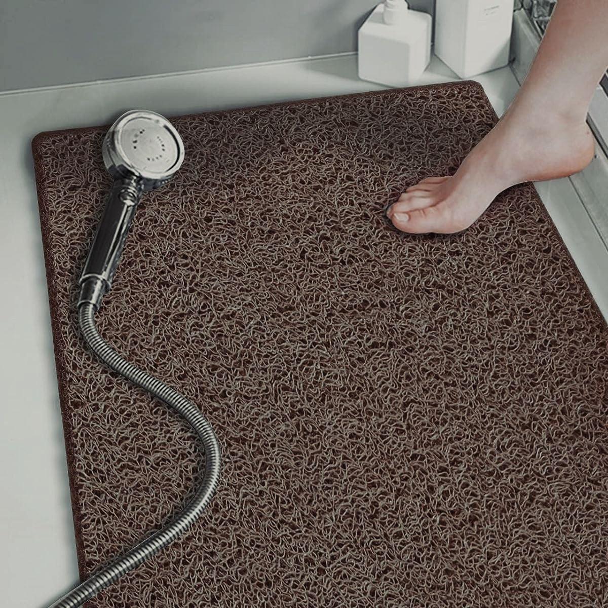 Anti Slip Bathroom Mat Non Slip Shower Floor Mat Quick Dry Soft Comfortable Rug - Grey-40x60cm