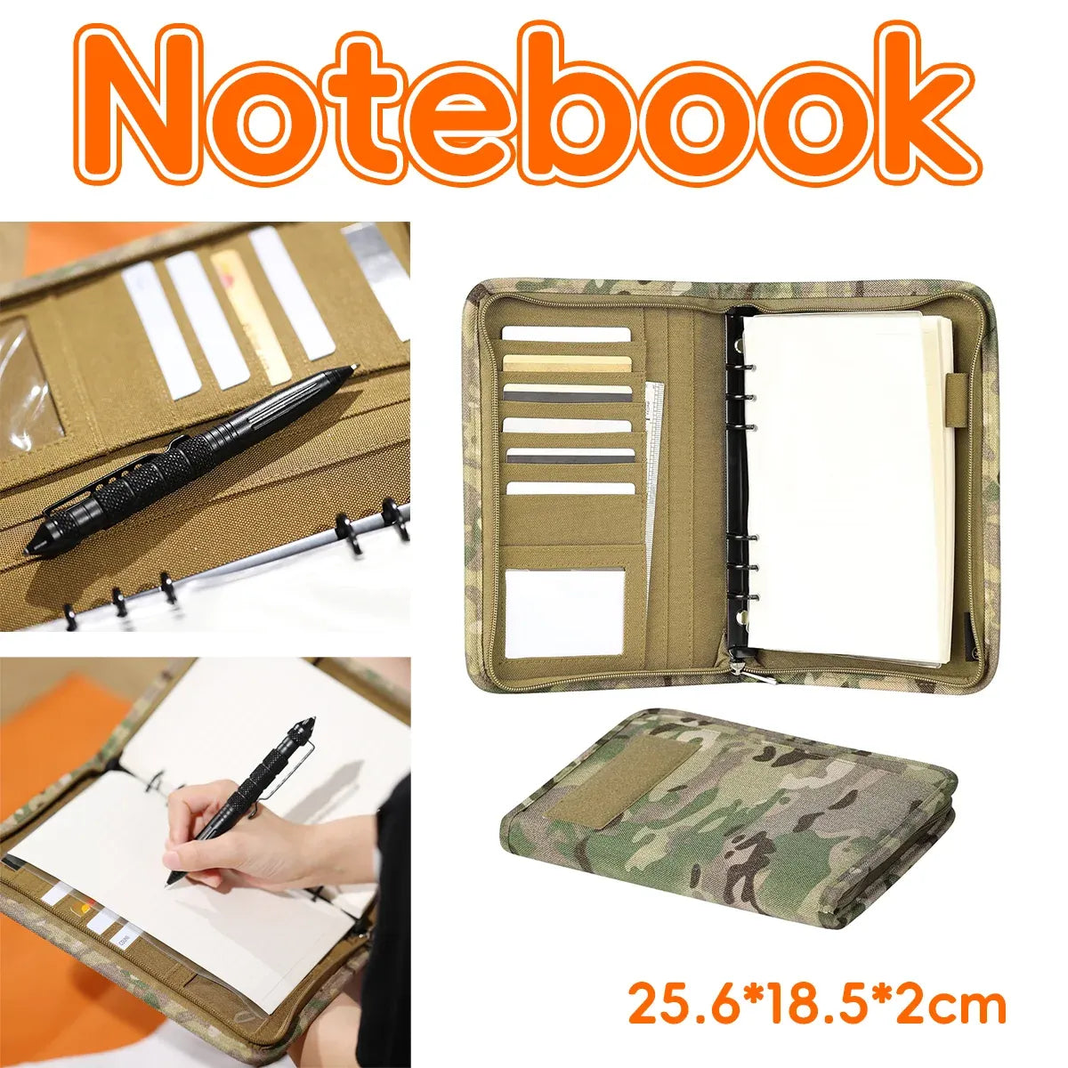 Outdoor Stationery Pouch Notebook Portable for Hiking Camping Travel