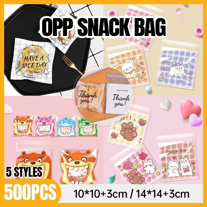 500 Pack Self Adhesive Cookie Packaging Bags Vibrant Designs OPP Material - Beer 14*14*3cm
