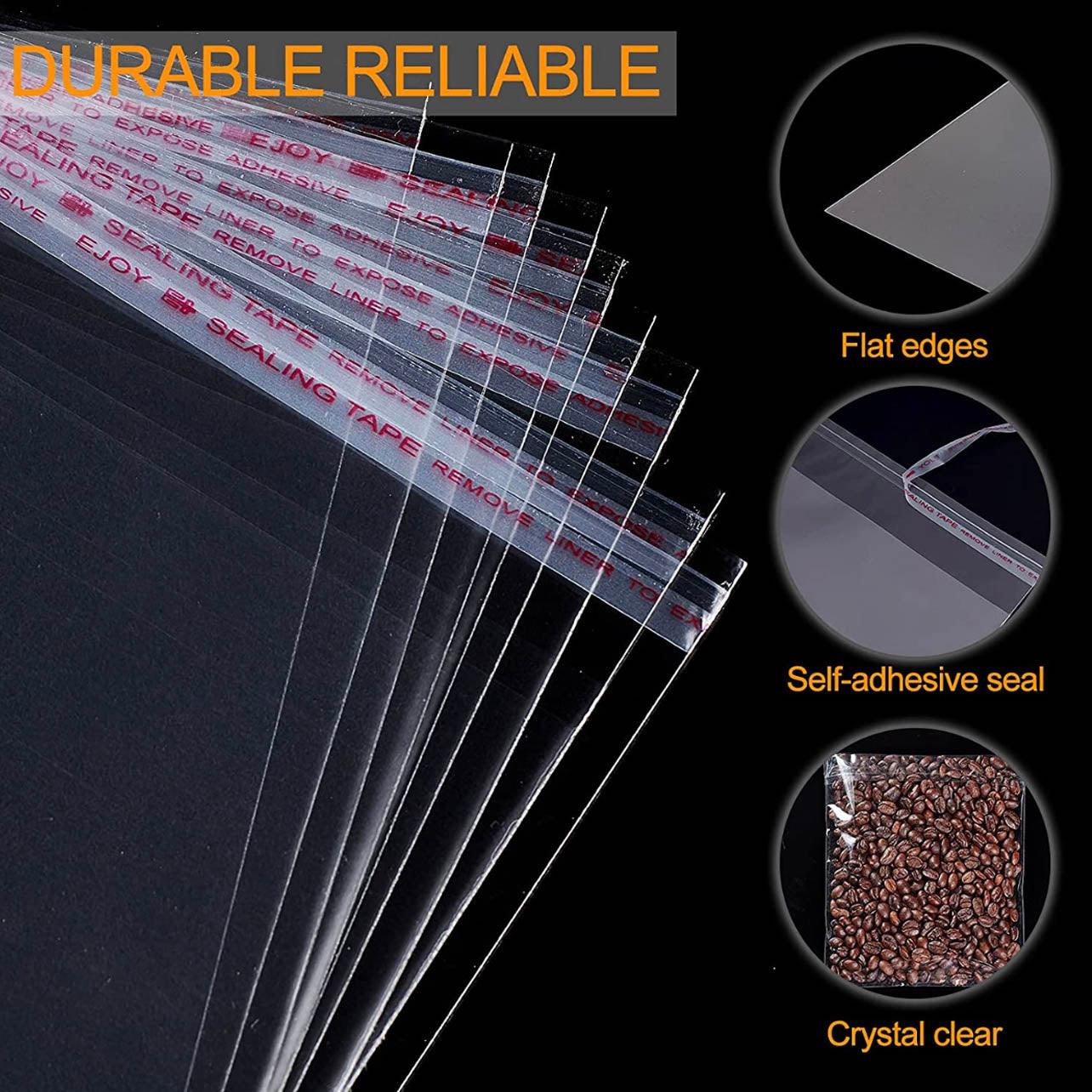 100Pcs Self-Adhesive Clear Opp Cellophane Bags with Air Hole - 28*38+4cm