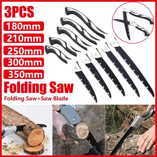 Folding Outdoor Hand Saw Portable Quick Cutting Pruning Garden Tree Logging Tool - 350mm