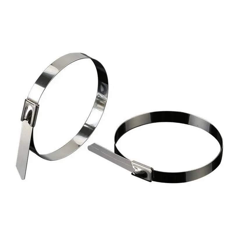 100x Stainless Steel Cable Ties SS304 Marine Grade Zip Strap Locking Wrap 100-800mm - 4.6*350mm