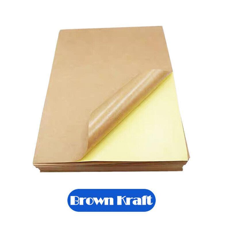 A4 Self Adhesive Sticker Paper Sheet Label Laser Inkjet Print Mailing Address - White Matte*100 PCS