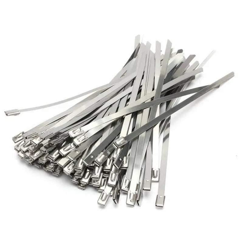 100x Stainless Steel Cable Ties SS304 Marine Grade Zip Strap Locking Wrap 100-800mm - 4.6*500mm