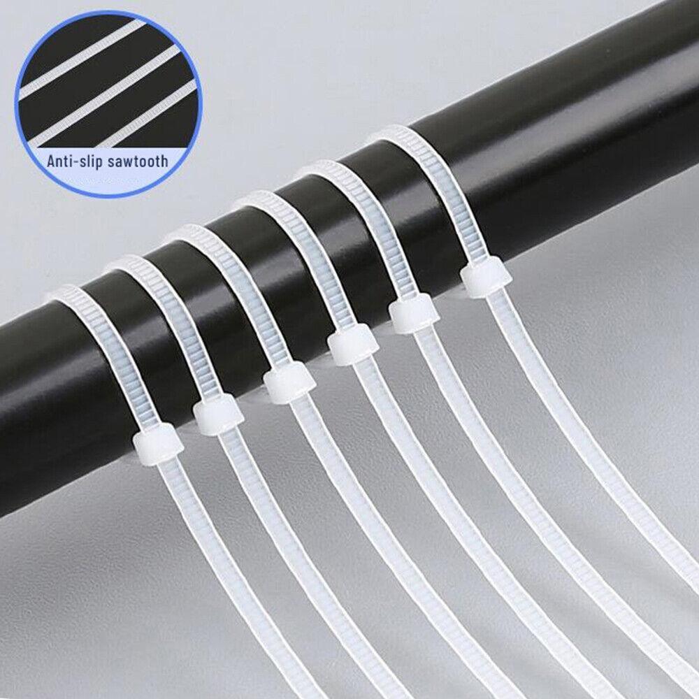 100X Cable Ties Zip Ties Nylon UV Stabilised Bulk White Cable Ties - 10*500mm White