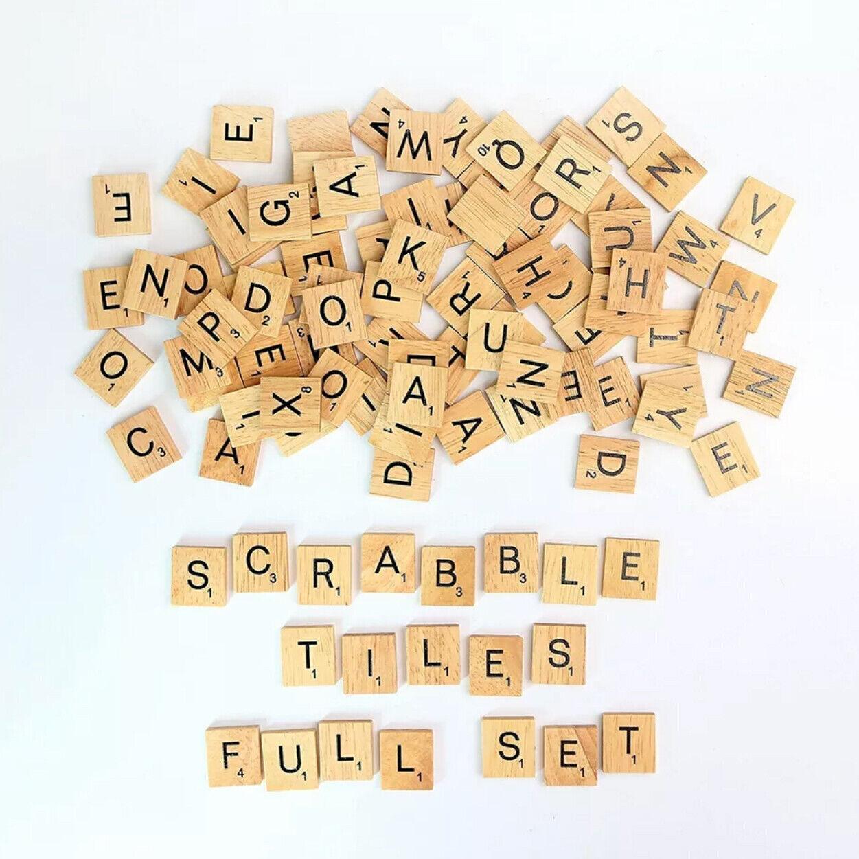 20X Wooden Alphabet Scrabble Tiles A-Z Letters and Numbers DIY Craft Game Pieces - 500pcs PACK