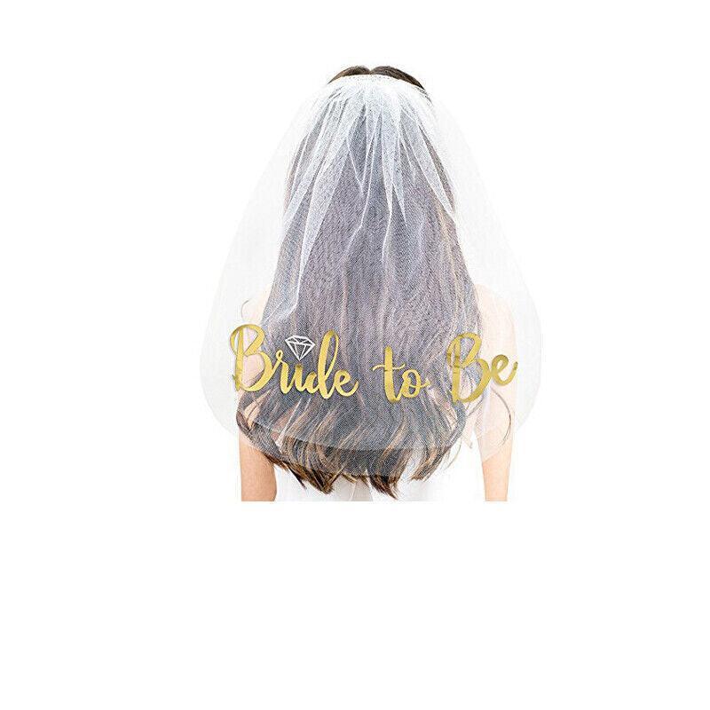 Bride To Be Hen Veil Sash Tiara Hens Night Bridal Shower Kitchen Tea Accessories - Package 4