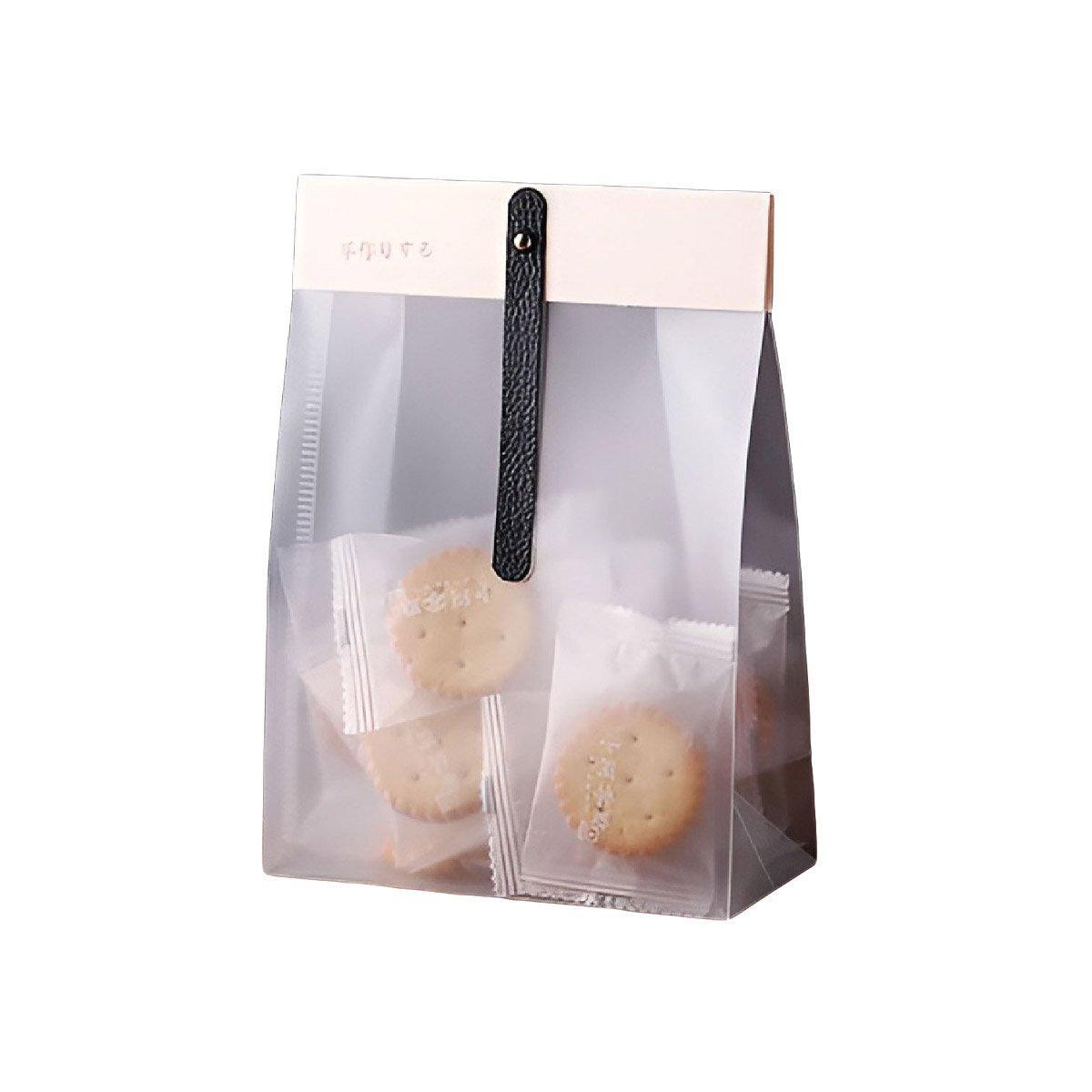 50pcs Transparent Snack Bags Biscuit Candy Bags Resealable Food Packaging - Red