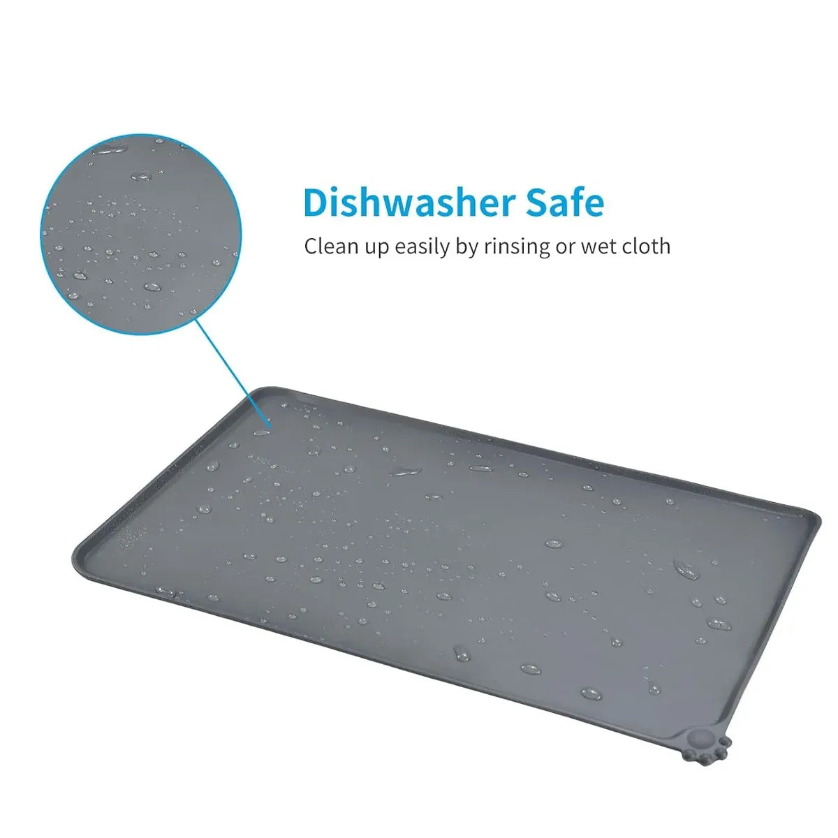 Silicone Pet Mat Spill-Proof Easy to Clean Mat for Pets Dog Food Placemat - 48x30cm