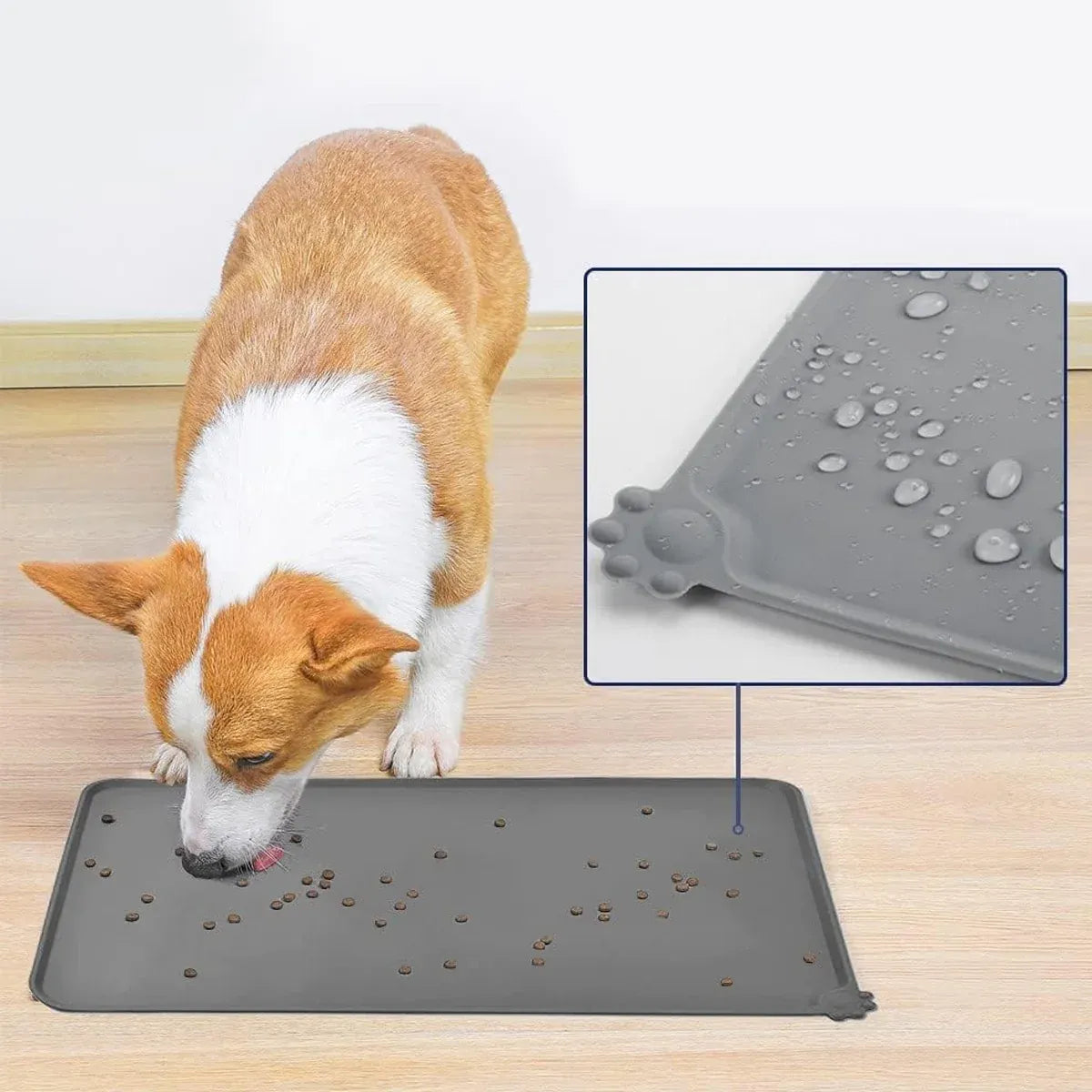 Silicone Pet Mat Spill-Proof Easy to Clean Mat for Pets Dog Food Placemat - 48x30cm