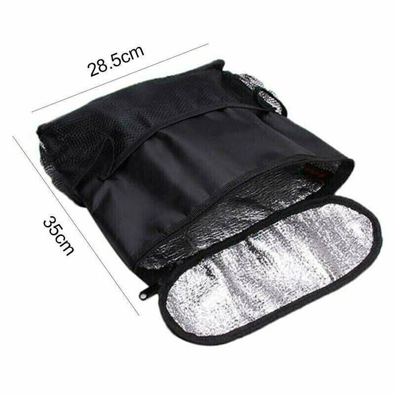 Vehicle Seat Back Organiser Insulated Storage Bag with Mesh Pockets for Travel Use