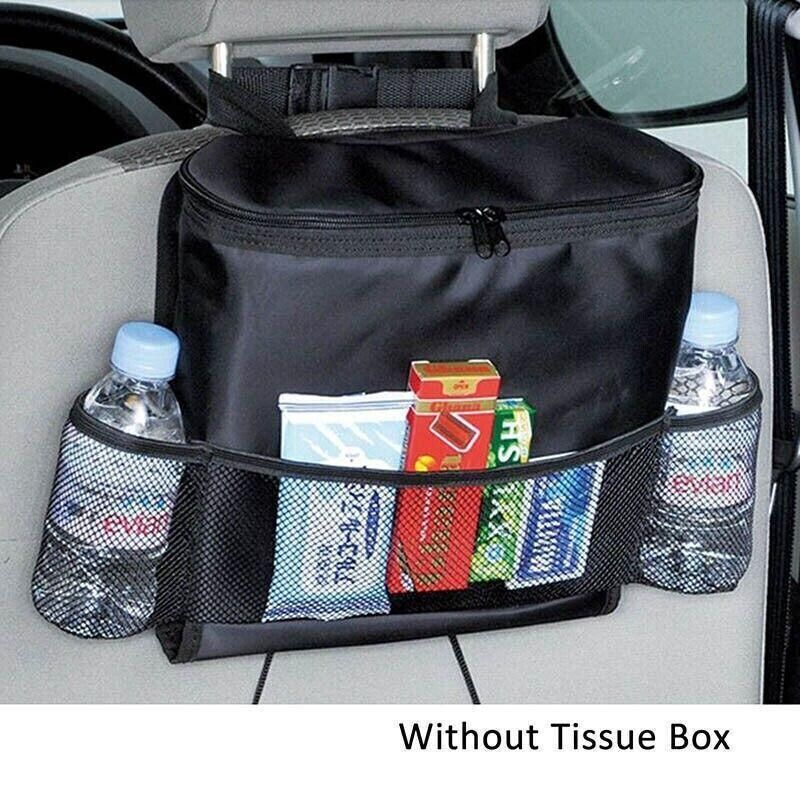 Vehicle Seat Back Organiser Insulated Storage Bag with Mesh Pockets for Travel Use