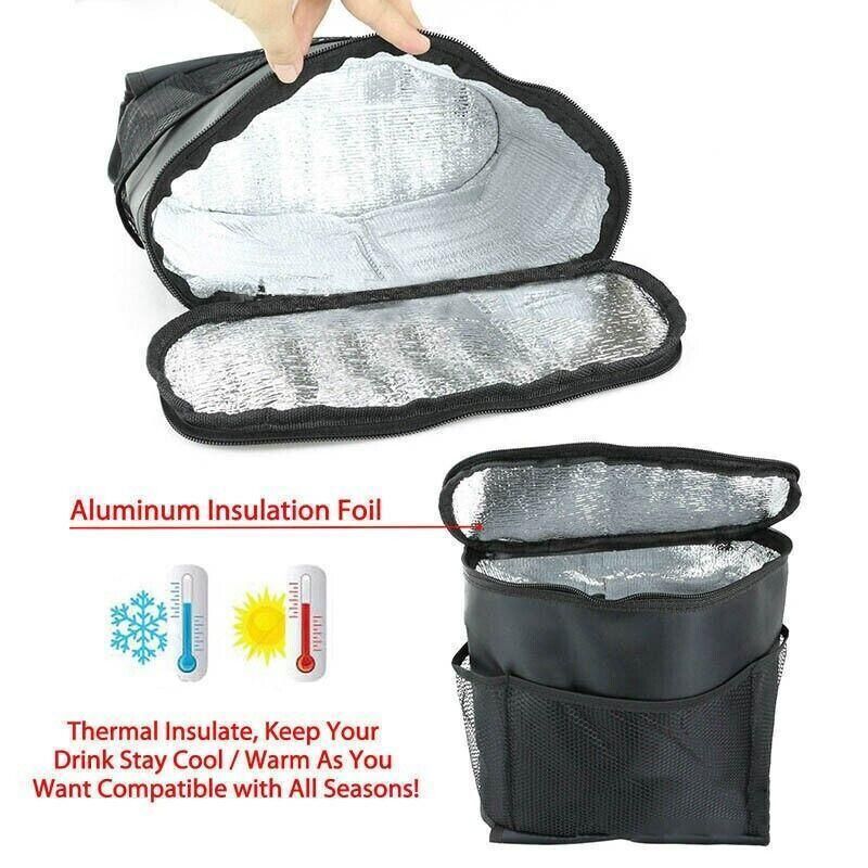 Vehicle Seat Back Organiser Insulated Storage Bag with Mesh Pockets for Travel Use