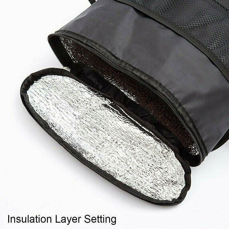 Vehicle Seat Back Organiser Insulated Storage Bag with Mesh Pockets for Travel Use