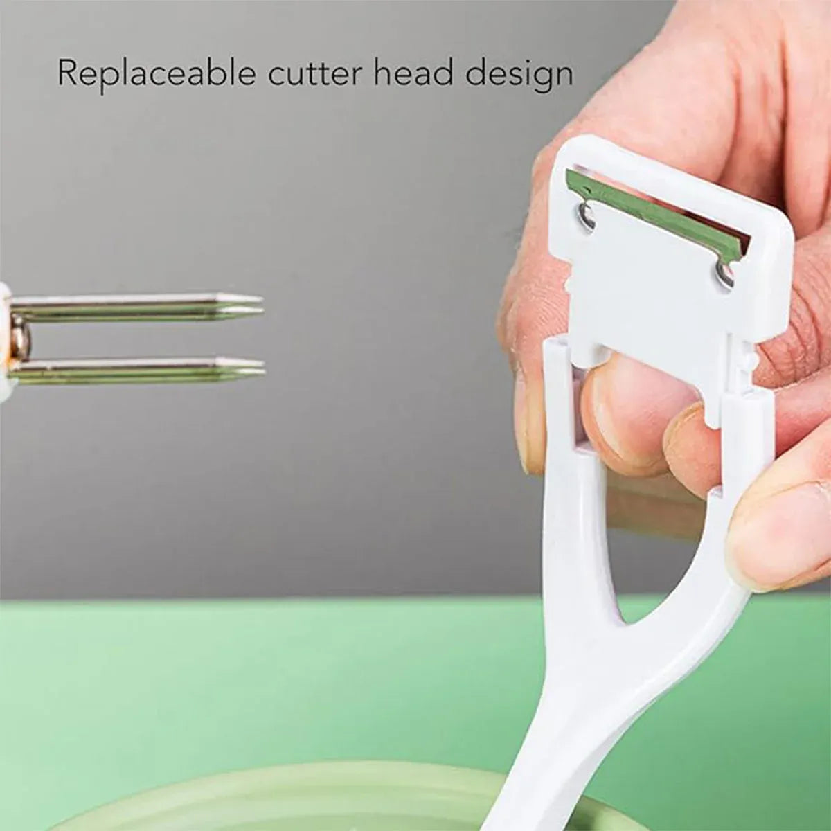 Hand Cranked Fruit Peeling Machine for Home Kitchen Apple Potato Peeling Tool - Light Green