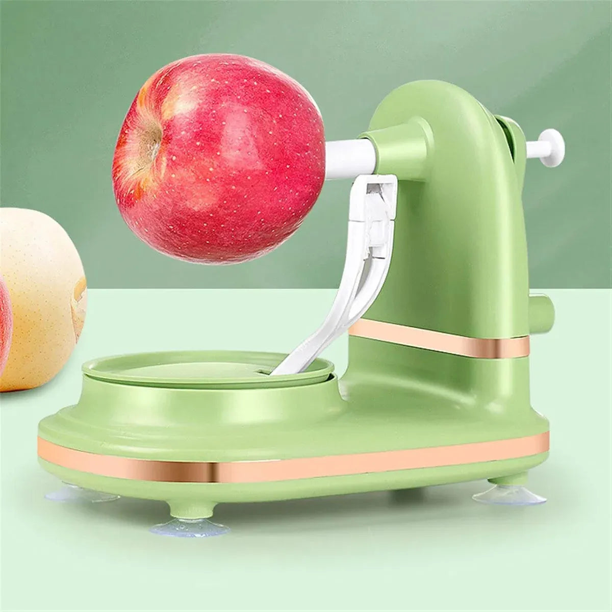 Hand Cranked Fruit Peeling Machine for Home Kitchen Apple Potato Peeling Tool - Light Green