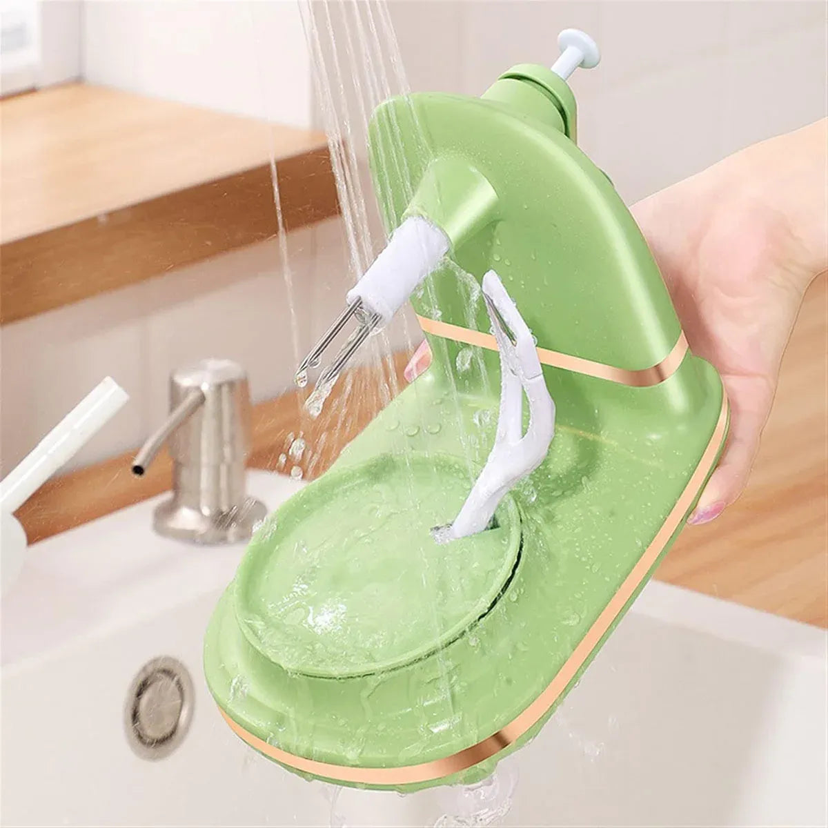 Hand Cranked Fruit Peeling Machine for Home Kitchen Apple Potato Peeling Tool - Dark Green