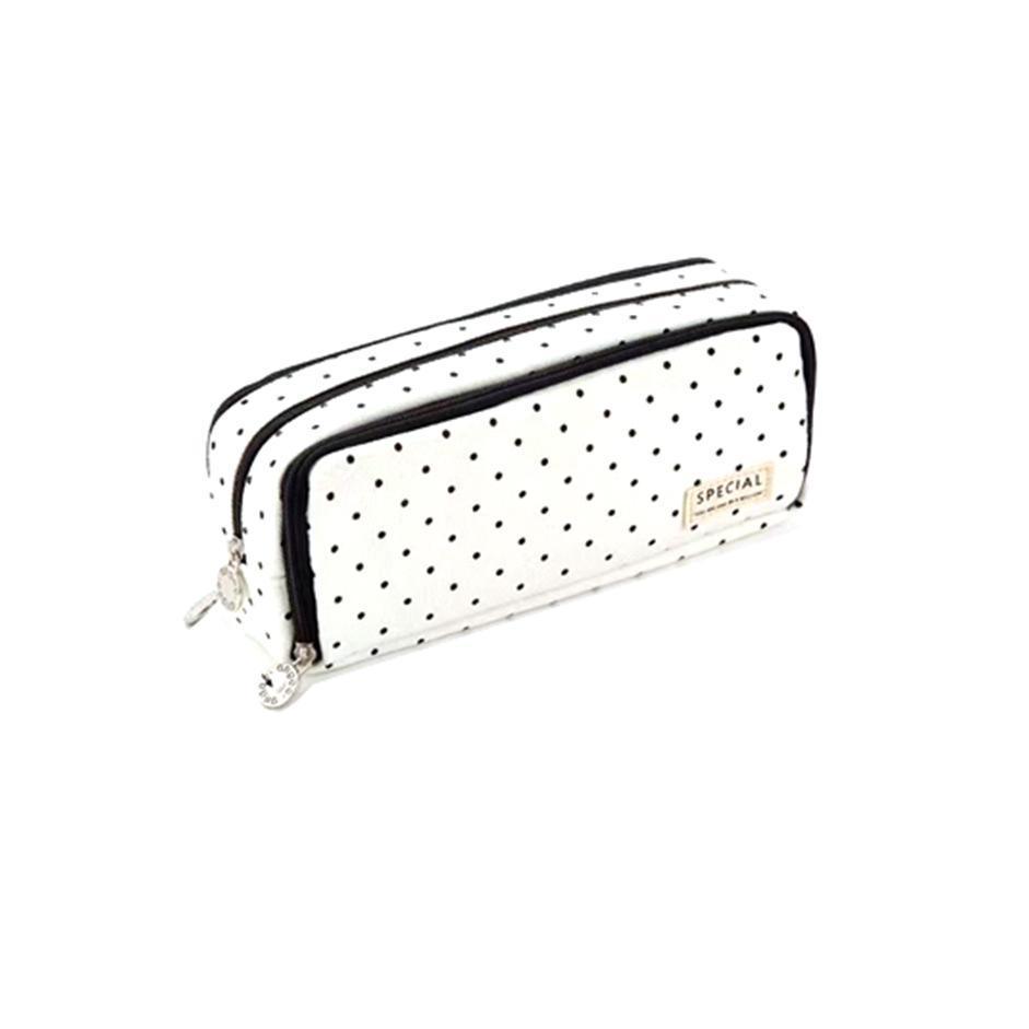 Zipper Pencil Case Large Capacity Storage Bag School Stationery Makeup Organizer - Navy