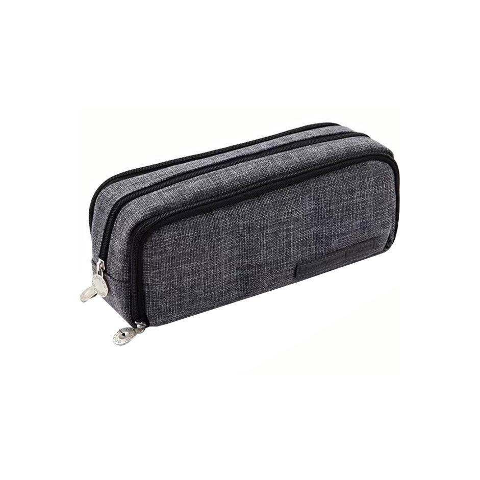 Zipper Pencil Case Large Capacity Storage Bag School Stationery Makeup Organizer - Navy