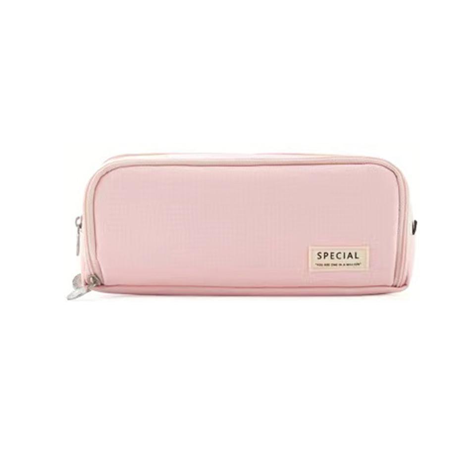 Zipper Pencil Case Large Capacity Storage Bag School Stationery Makeup Organizer - Purple