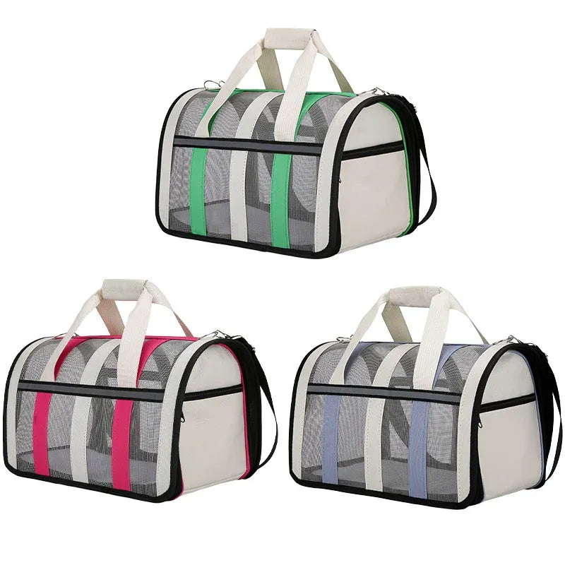 Pet Carrier Bag Portable Travel Cat Tote Bag Soft Breathable Cat Bag for Outdoor - Blue