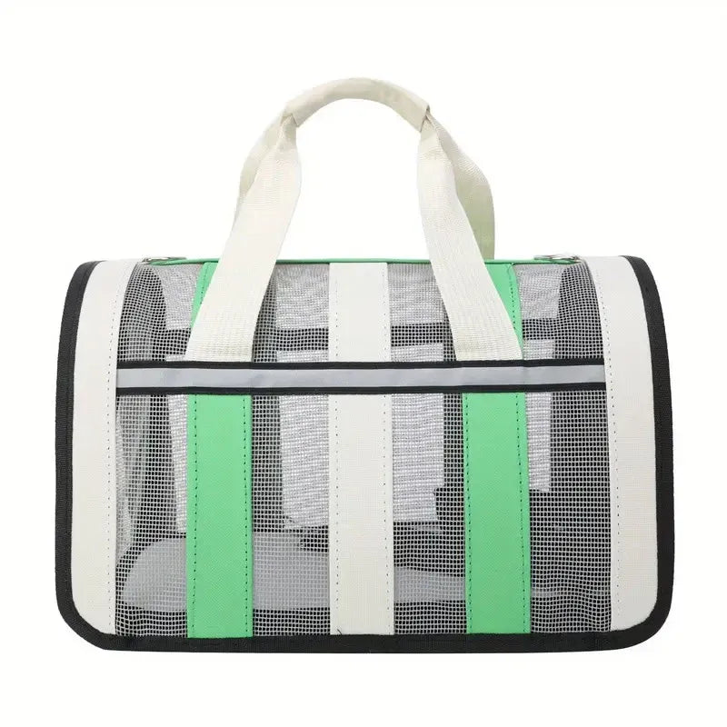 Pet Carrier Bag Portable Travel Cat Tote Bag Soft Breathable Cat Bag for Outdoor - Green