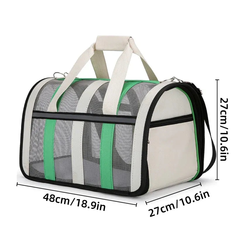 Pet Carrier Bag Portable Travel Cat Tote Bag Soft Breathable Cat Bag for Outdoor - Rose Red