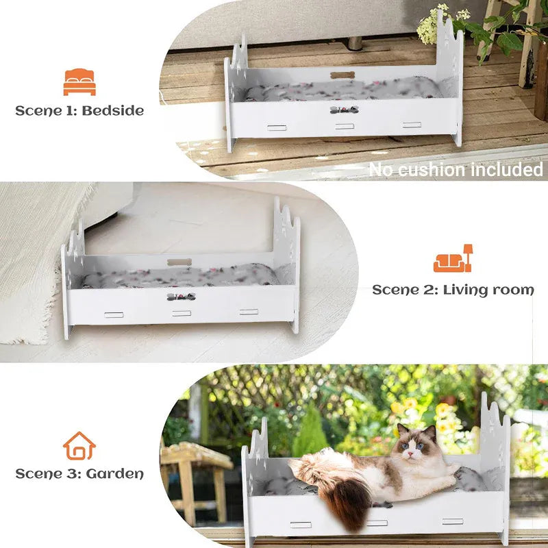 Wooden Cat Bed White Wooden Cat Bed Pet Cat and Dog Bed Comfortable Durable