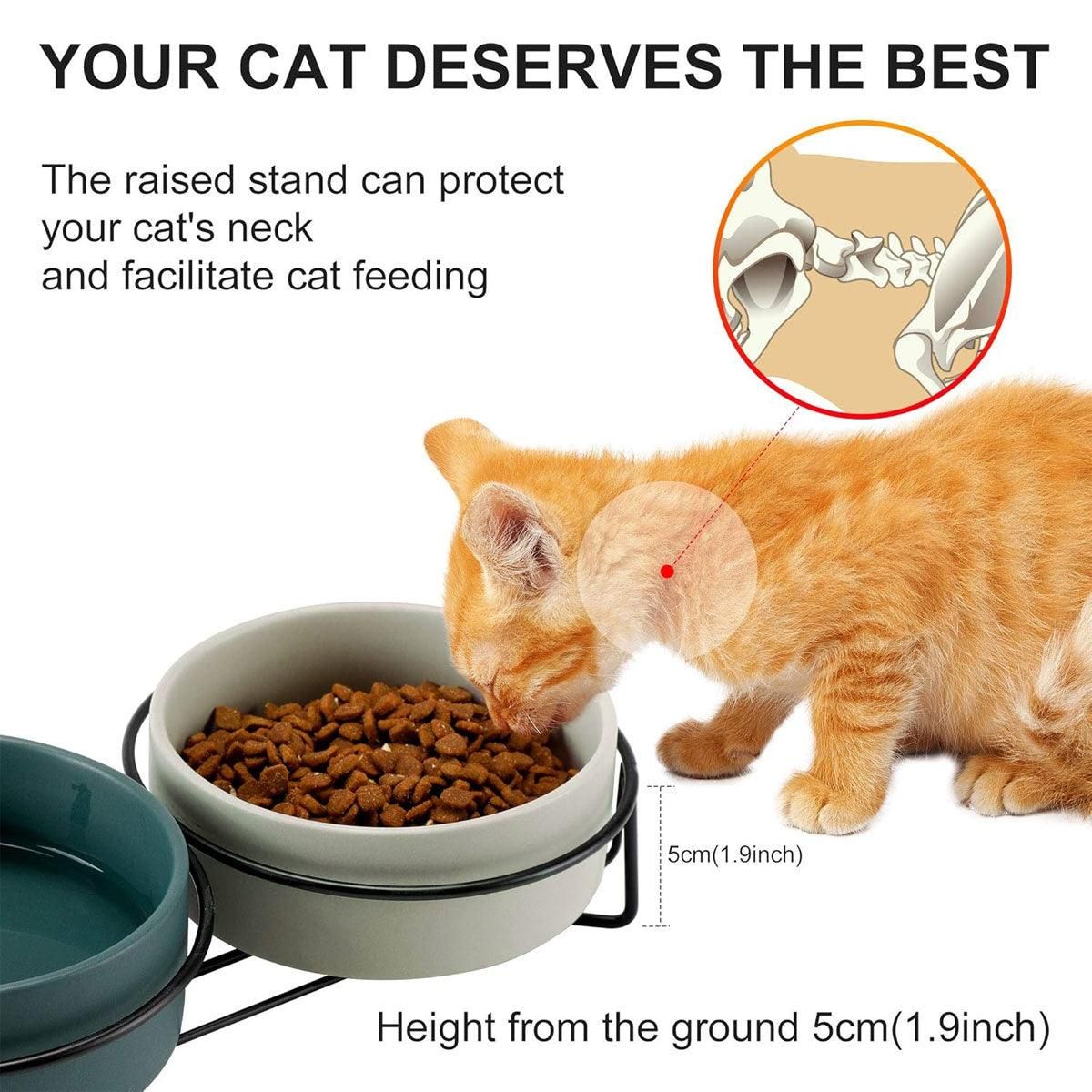 Ceramic Pet Bowl Cat Food Bowl Dog Bowl Drinking Bowl Pet Water Food Dish - Green