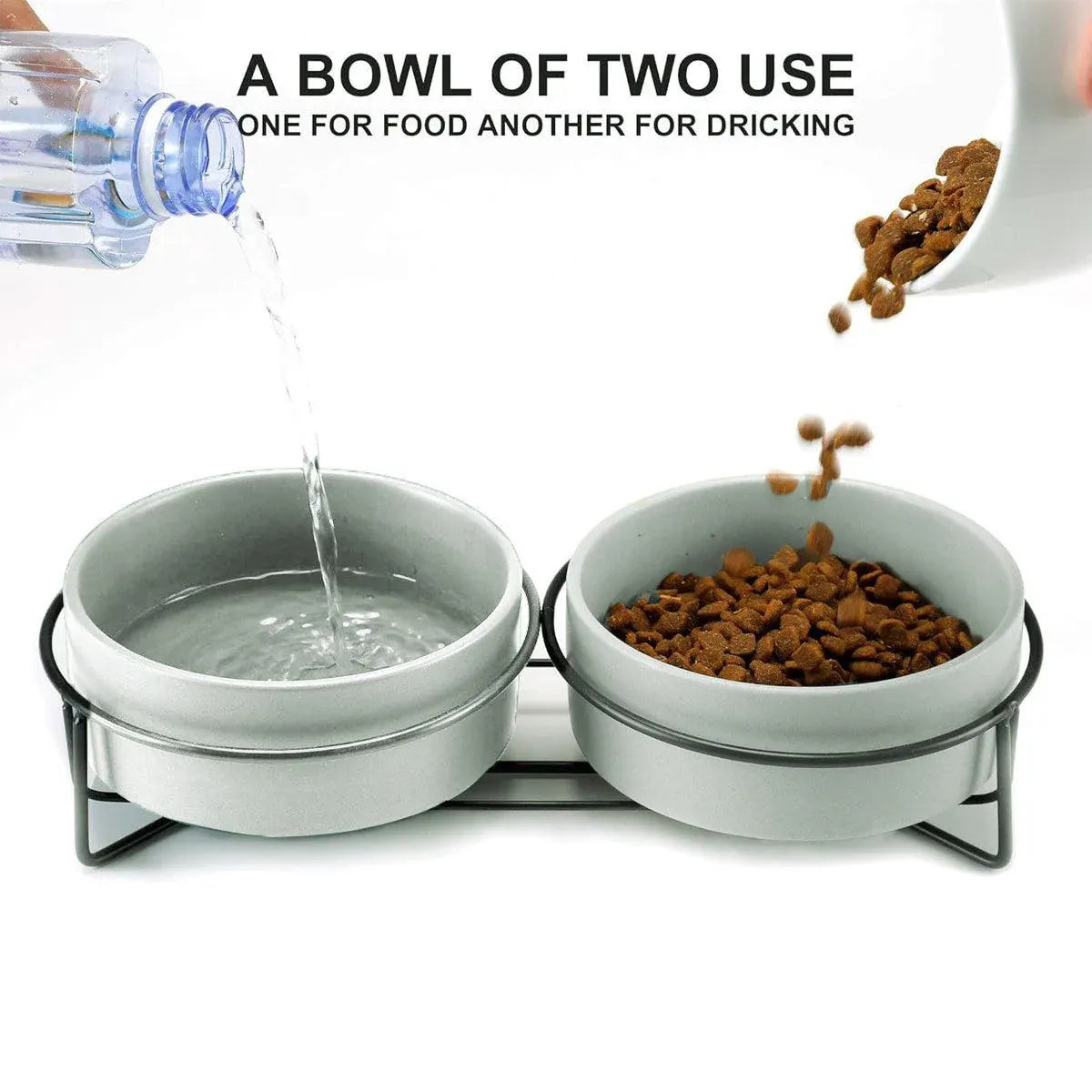 Ceramic Pet Bowl Cat Food Bowl Dog Bowl Drinking Bowl Pet Water Food Dish - Green