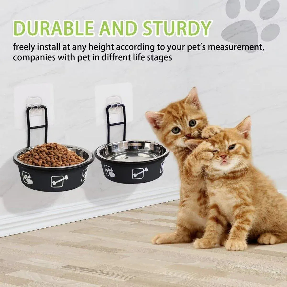 Stainless Steel Pet Bowl Hanging Cat Food Water Bowl Durable for Dogs and Cats - Red-12cm