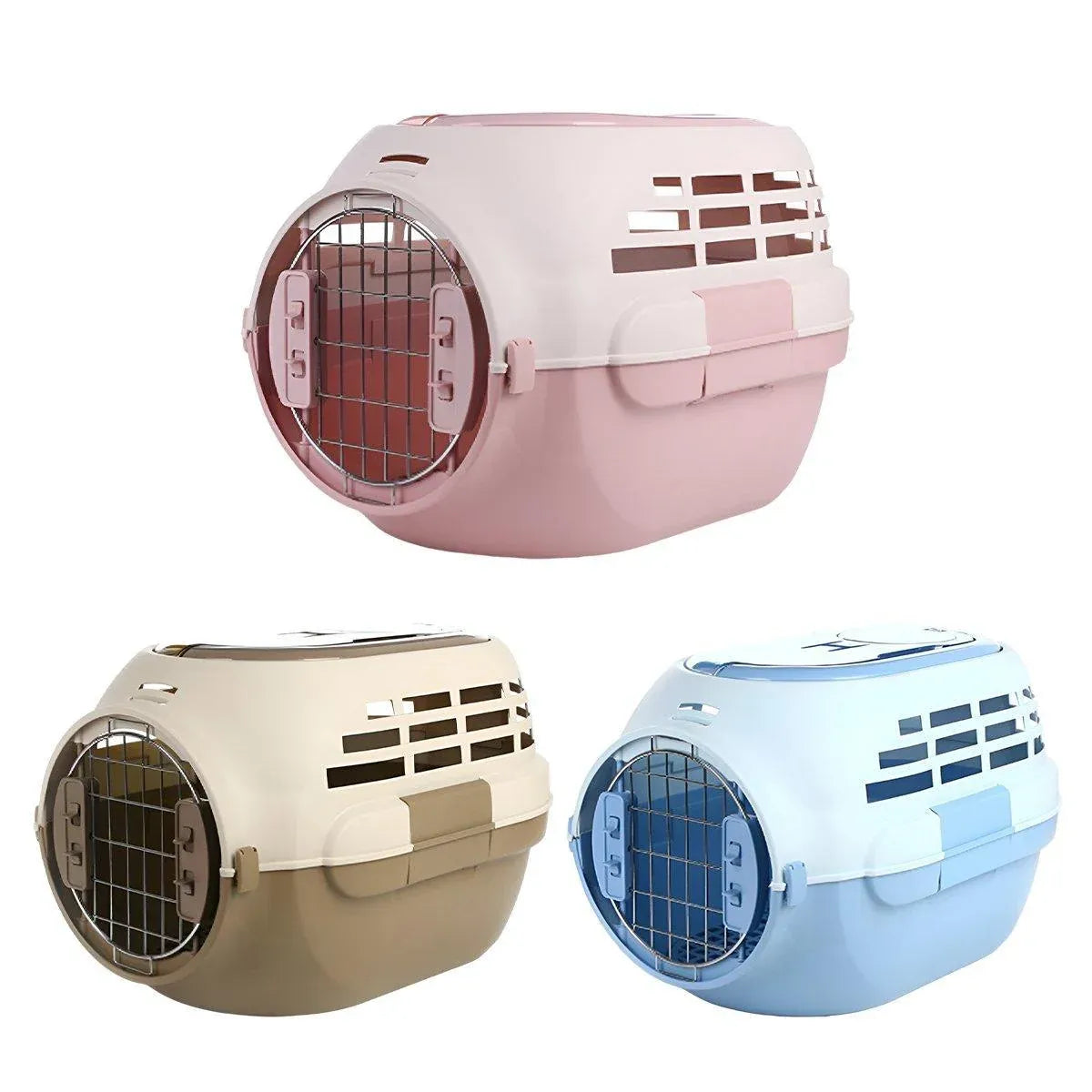 Dog and Cat Carrier Large Space Removable Sunroof Air Carrier for Pet Travel - Pink
