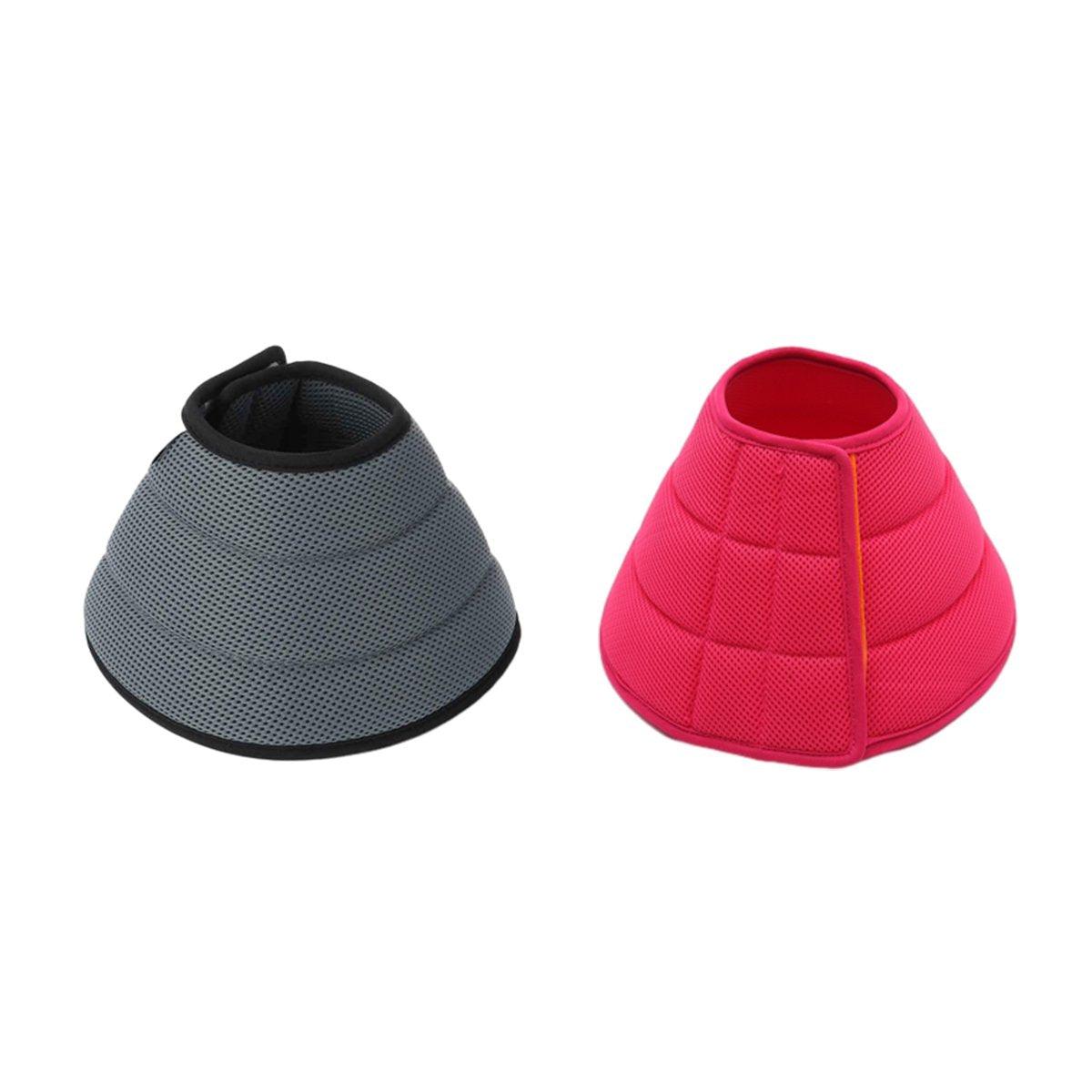 Elizabethan Collar Anti Licking Biting Pet Collar for Cats and Dogs Recovery Use - Grey-Size2