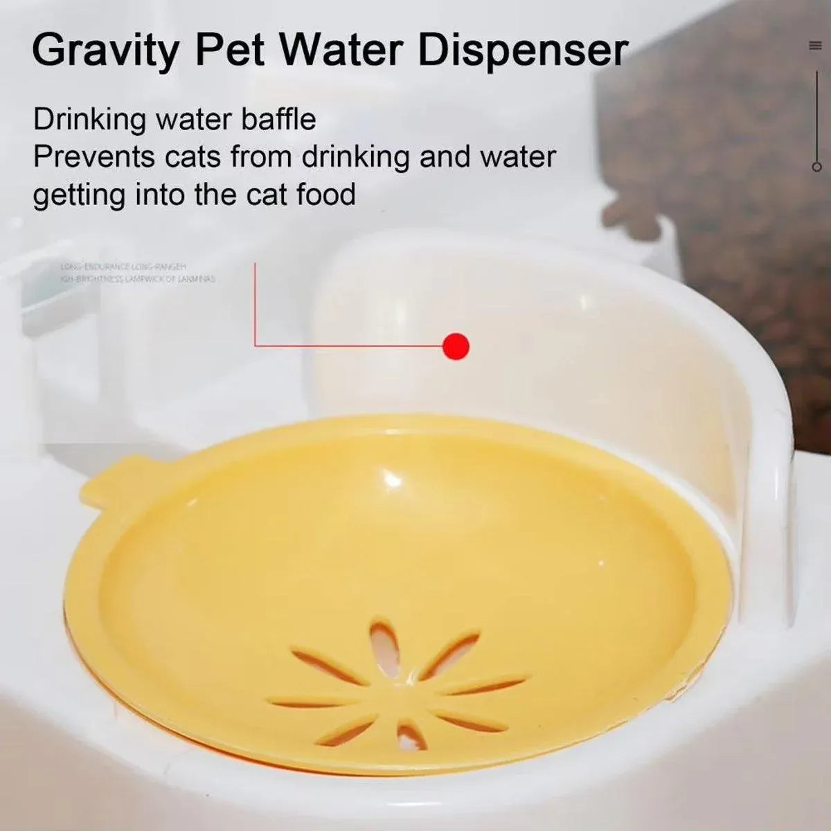 2in1 Pet Bowl Vertical Feeder and Drinker Cat Dog Bowl Water and Food in One - Yellow