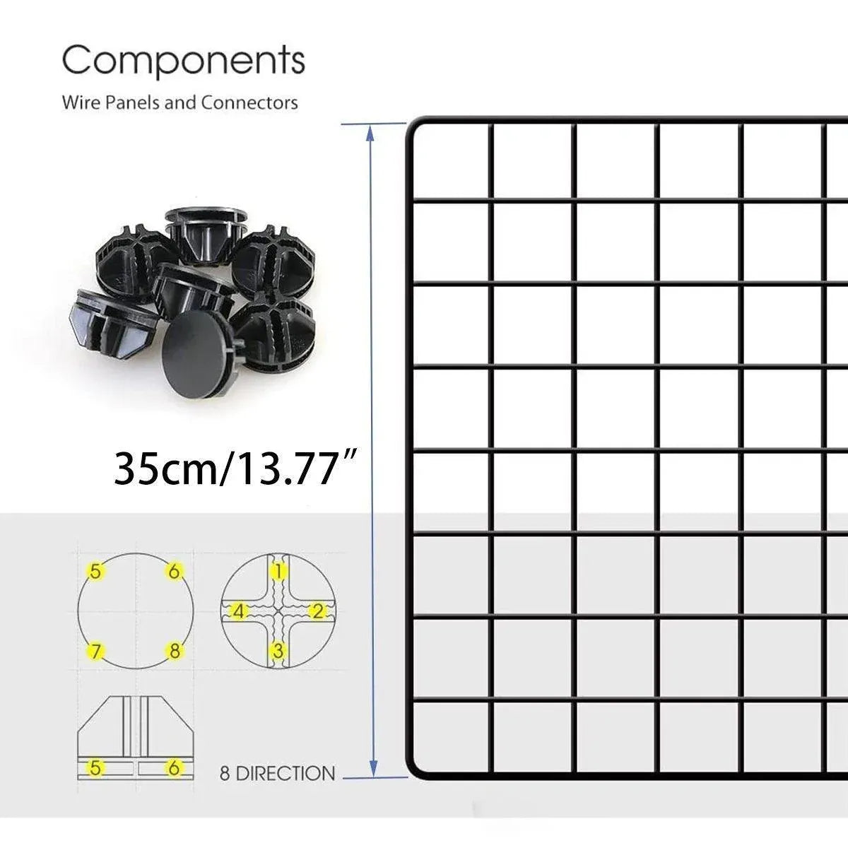 16pcs Large Cat Cage Indoor Cat Villa Double Layer Cat House Anti-jump Cat Fence - White