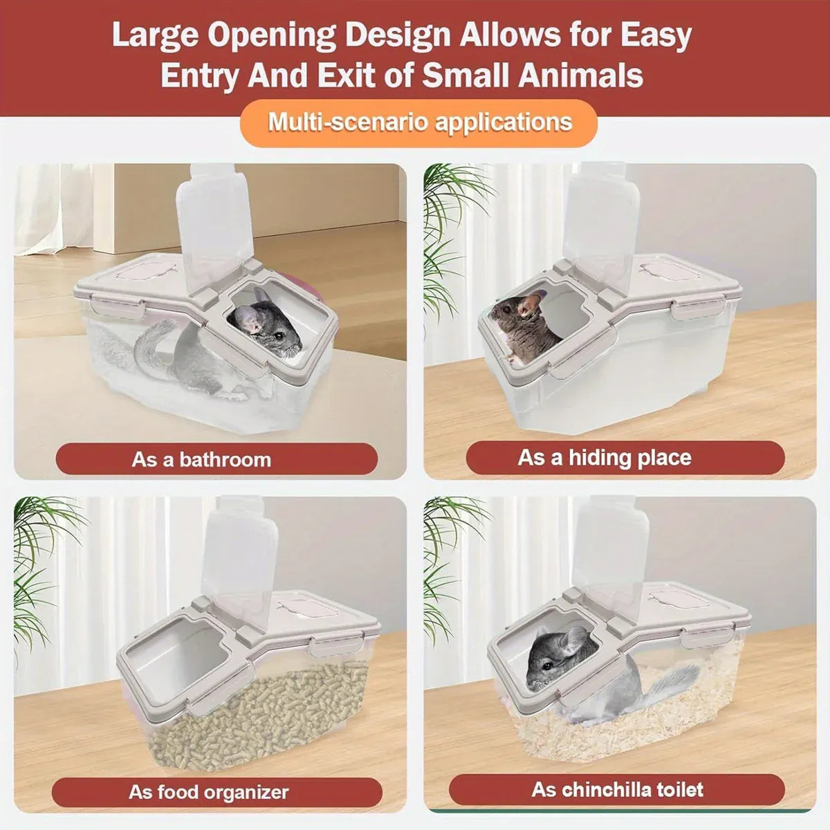 Large Capacity Cat Food Storage Bin Airtight Moisture Proof For Indoor Pet Use