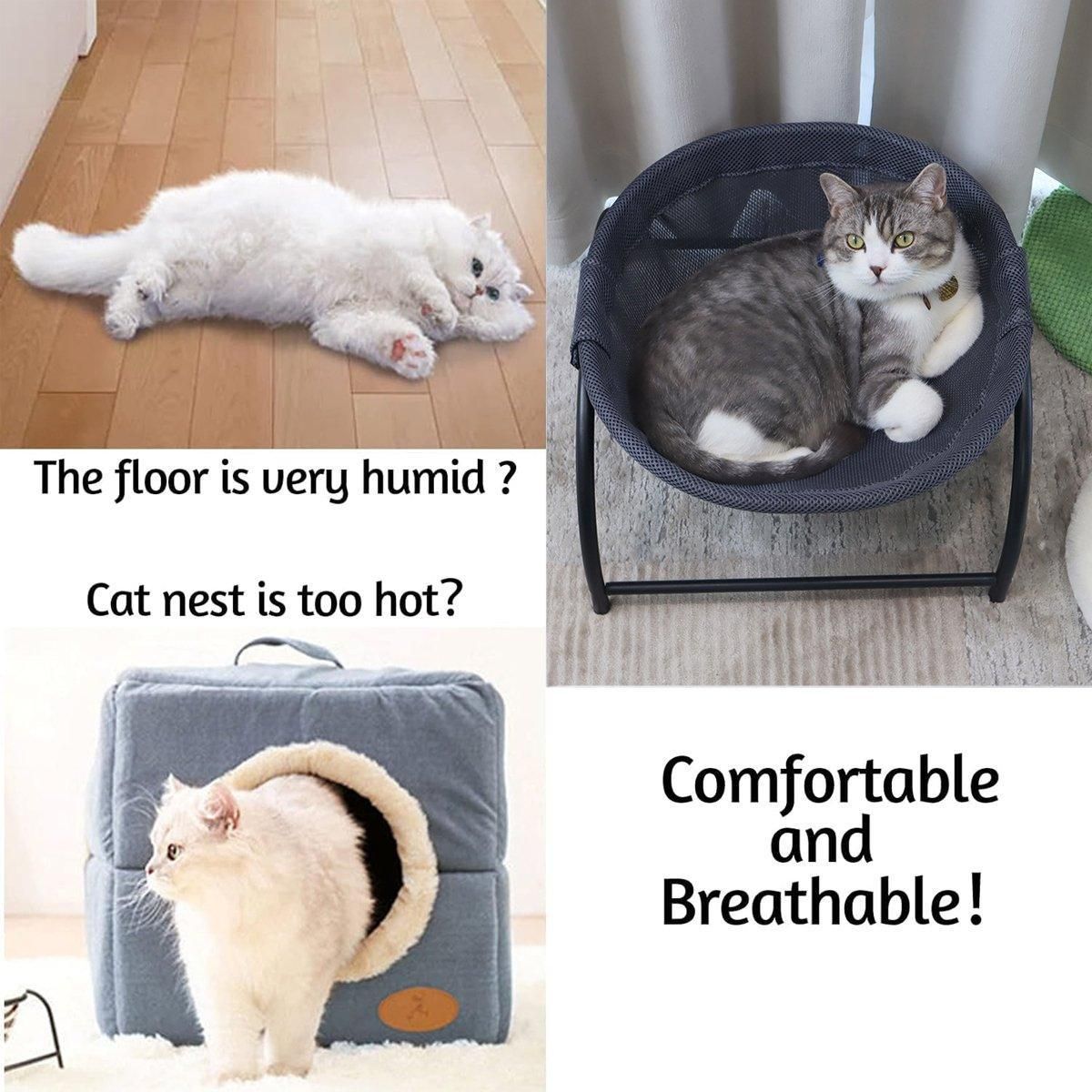 Hanging Bed Pet Litter Basket Cozy Cat Hammock Durable Comfortable Sleeping Spot - Black