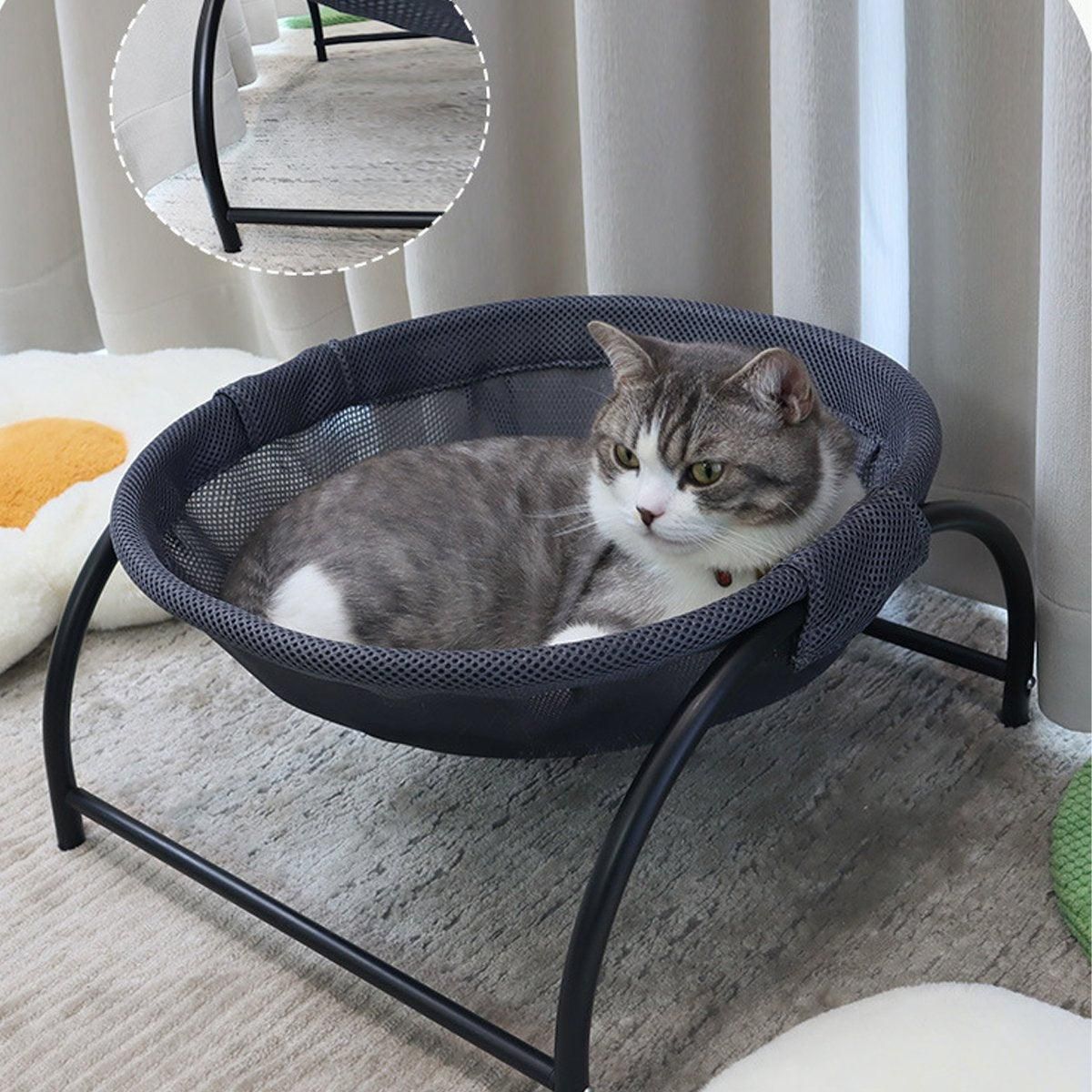 Hanging Bed Pet Litter Basket Cozy Cat Hammock Durable Comfortable Sleeping Spot - Black