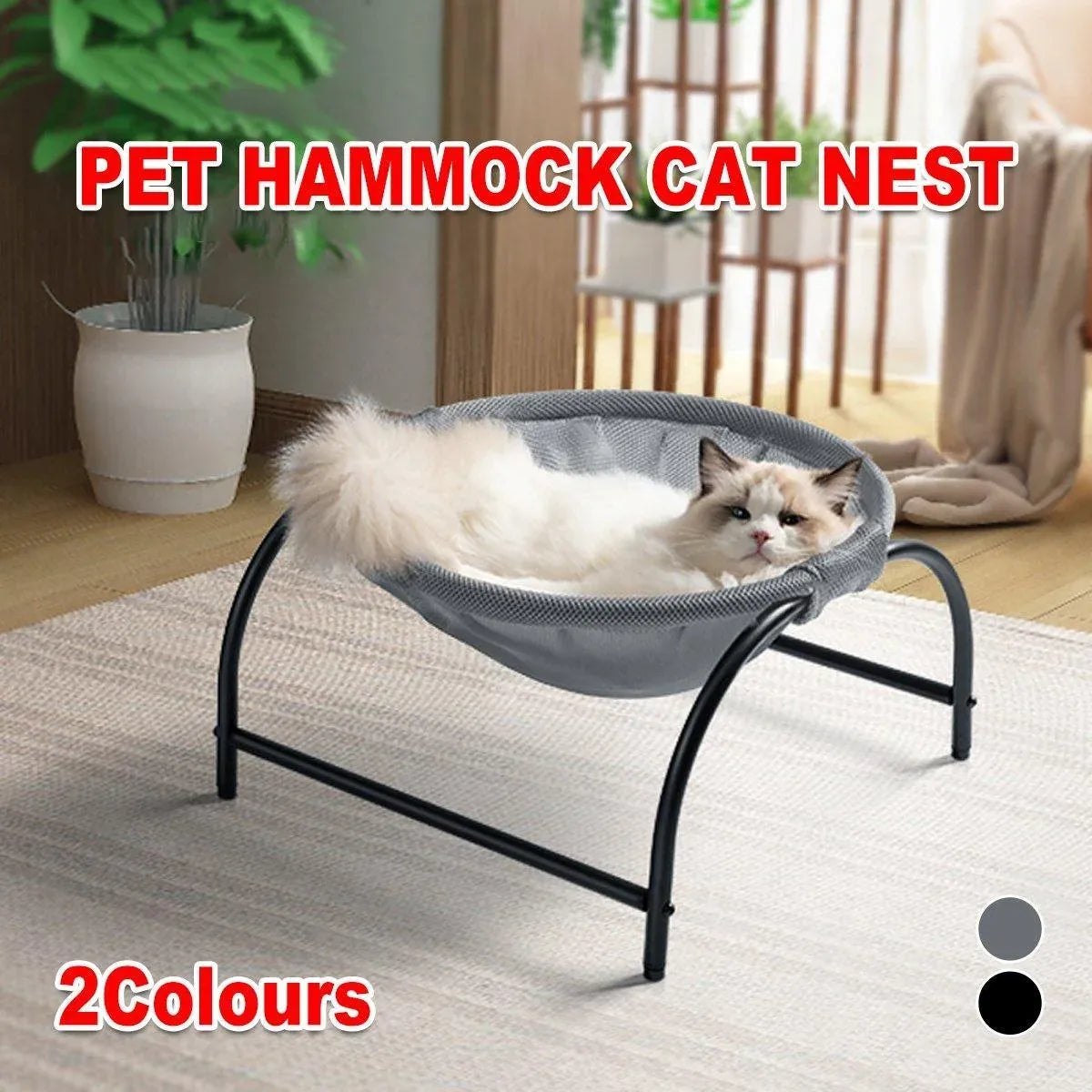 Hanging Bed Pet Litter Basket Cozy Cat Hammock Durable Comfortable Sleeping Spot - Grey