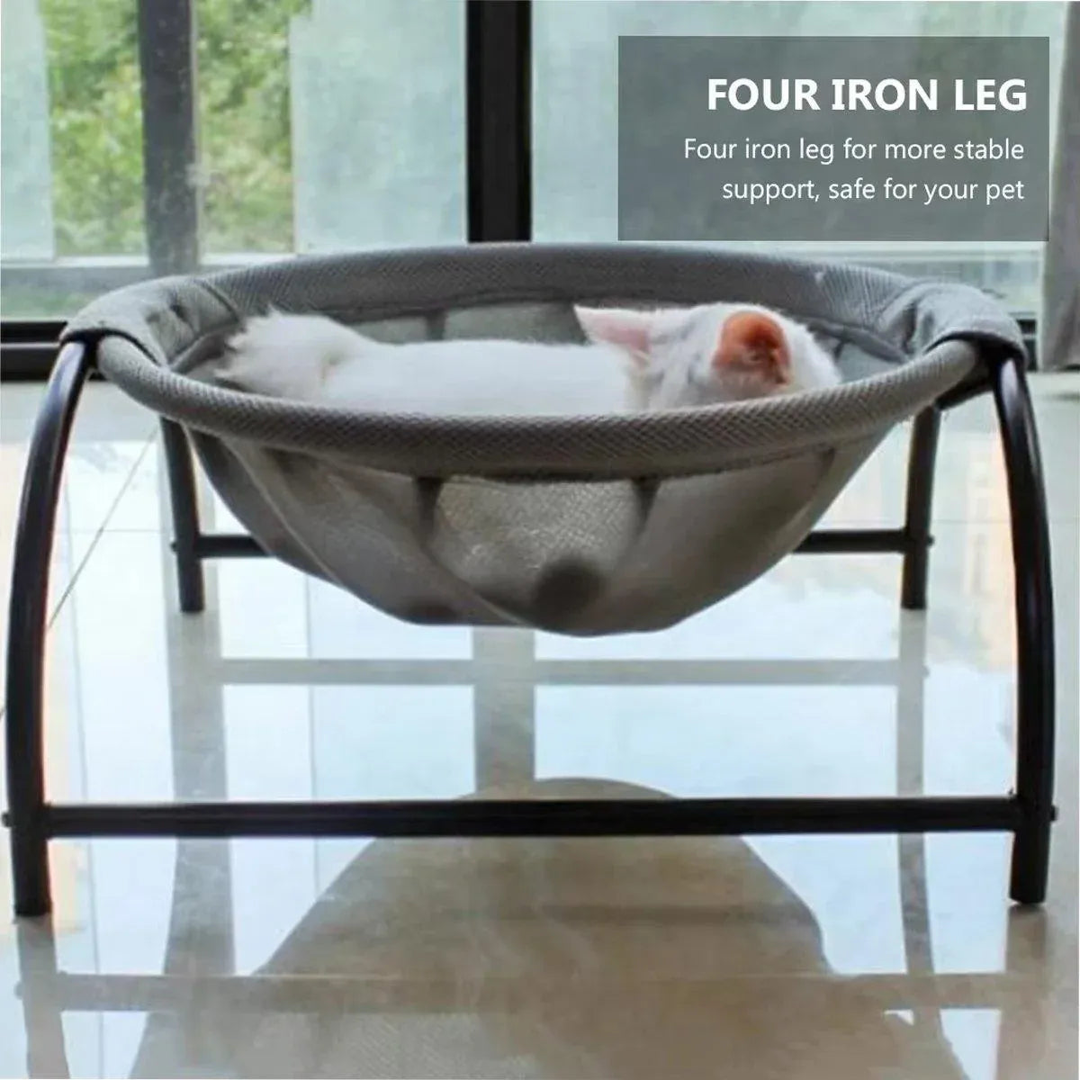 Hanging Bed Pet Litter Basket Cozy Cat Hammock Durable Comfortable Sleeping Spot - Grey