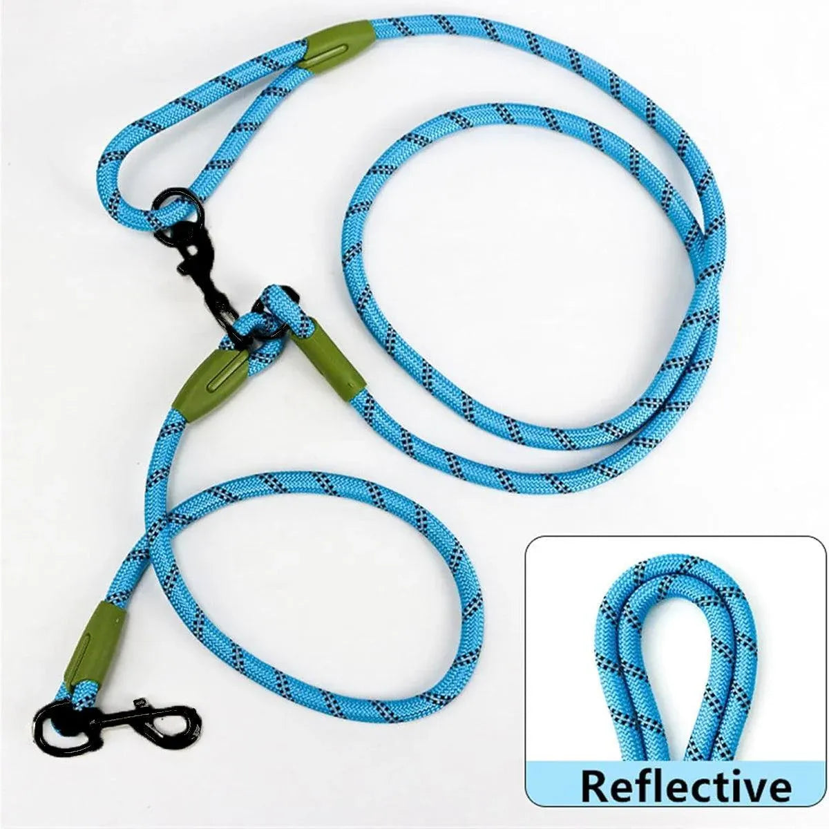 Adjustable Diagonal Dog Walking Leash Hands Free Crossbody Pet Lead Dogs - Khaki