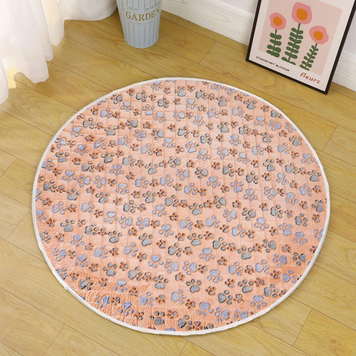 Waterproof Dog Pads Round Diaper Pads Pet Training Pads for Puppies and Dogs - White-75cm