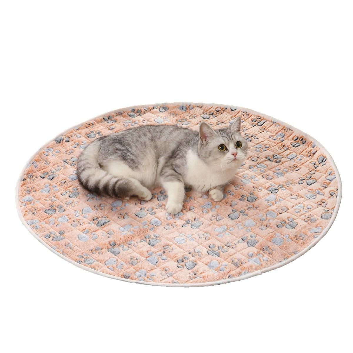 Waterproof Dog Pads Round Diaper Pads Pet Training Pads for Puppies and Dogs - White-75cm