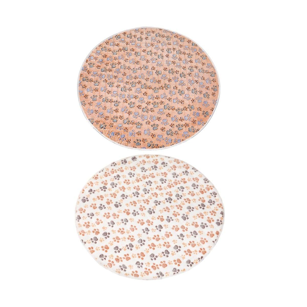 Waterproof Dog Pads Round Diaper Pads Pet Training Pads for Puppies and Dogs - Khaki-55cm