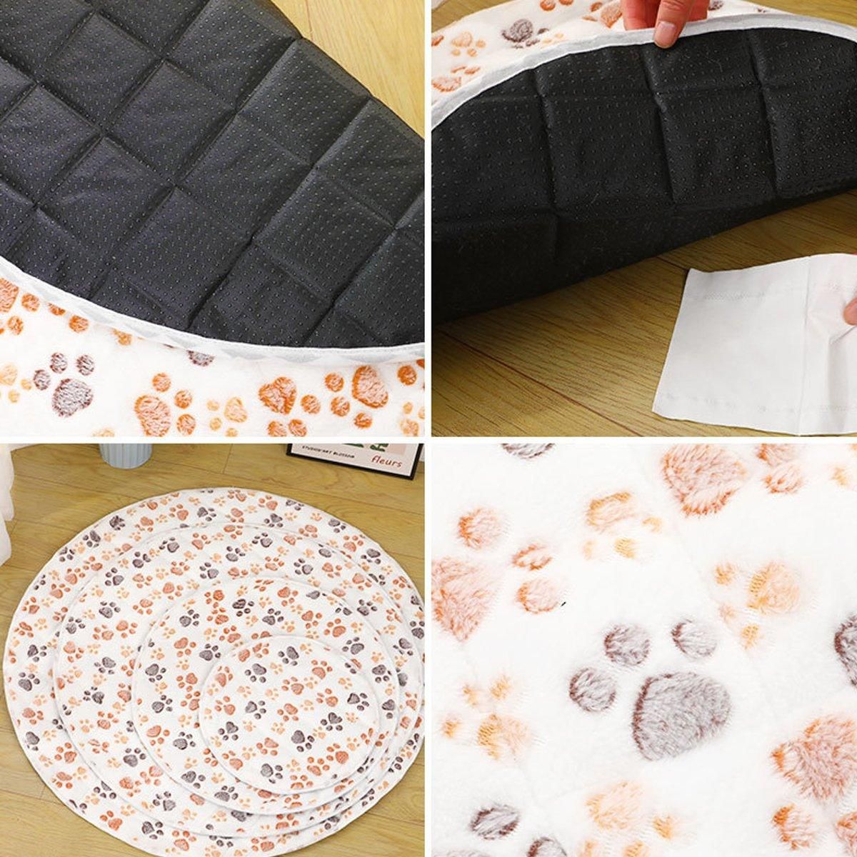 Waterproof Dog Pads Round Diaper Pads Pet Training Pads for Puppies and Dogs - Khaki-75cm
