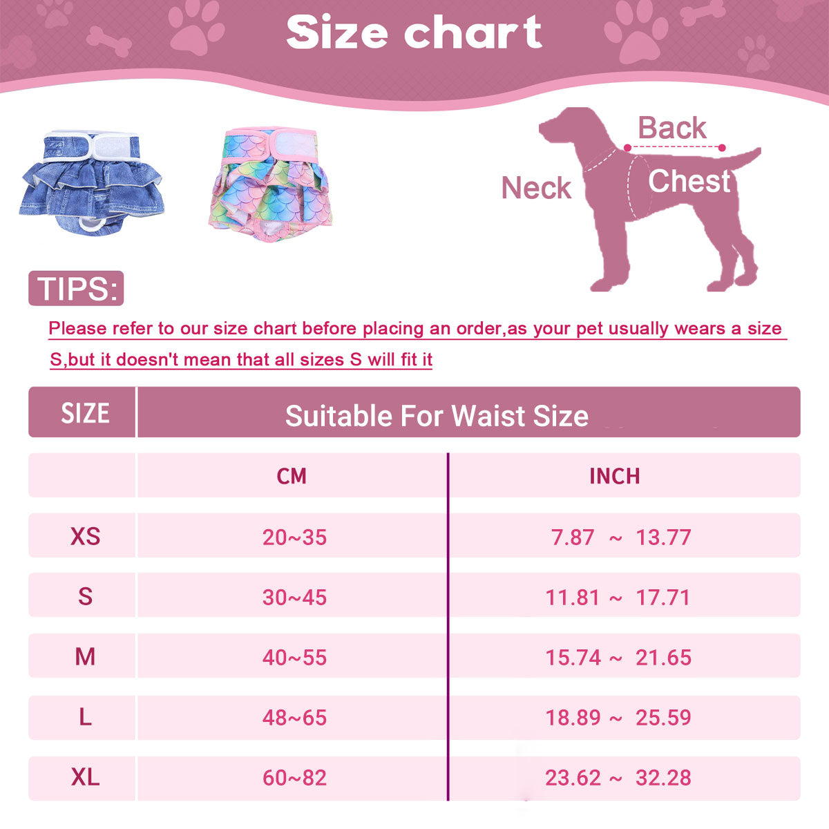 Pet Dog Diapers Female Pants Soft Breathable Underwear Reusable Sanitary Briefs - Mermaid - M