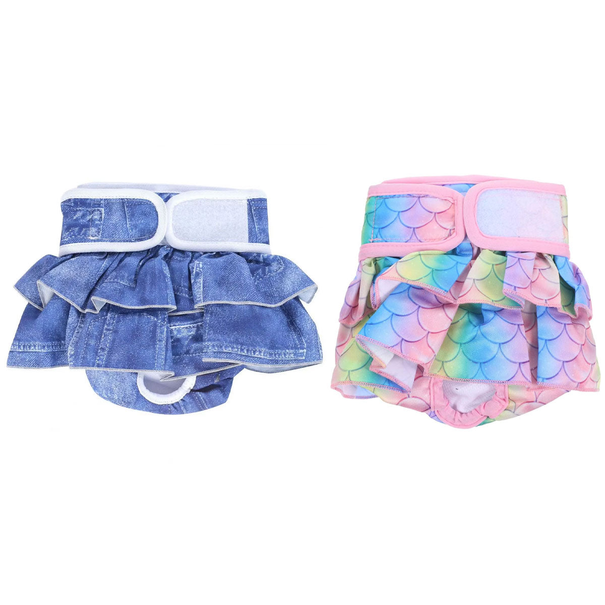 Pet Dog Diapers Female Pants Soft Breathable Underwear Reusable Sanitary Briefs - Mermaid - S