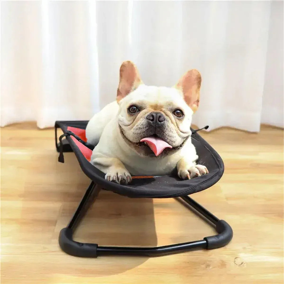 Pet Rocking Chair for Dogs Cats Foldable Pet Bed Portable Sleeping Lounger Chair - Red