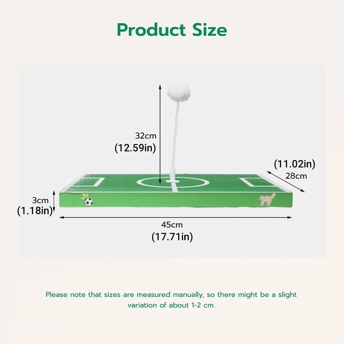 Football Field Shaped Cat Scratching Board Durable Non-Shedding for Cat Play