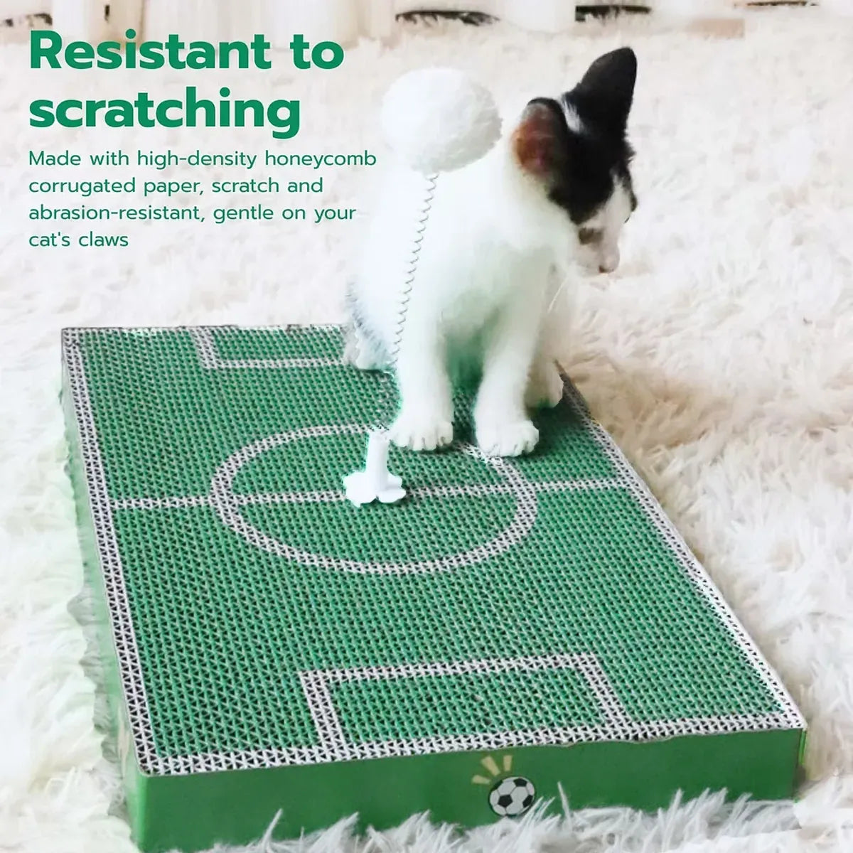 Football Field Shaped Cat Scratching Board Durable Non-Shedding for Cat Play